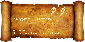 Pangert Jusztin névjegykártya